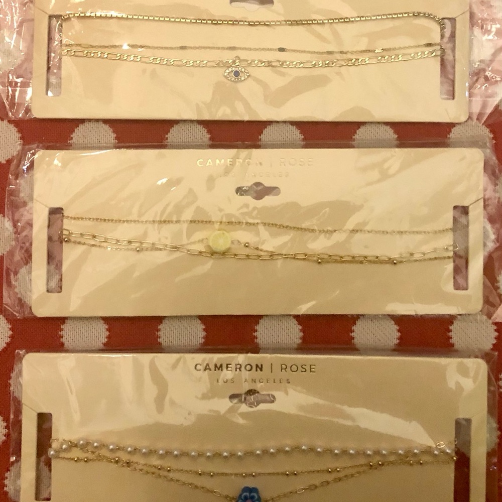 Cameron Rose 3 piece Choker Necklaces
